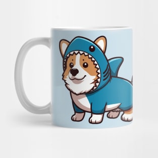 cute corgi in shark suit Mug